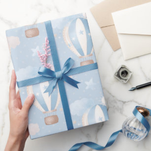 Blauw ballonpatroon cadeaupapier