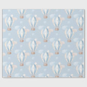 Blauw ballonpatroon cadeaupapier (Vlak)