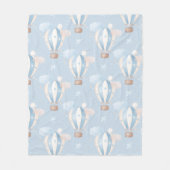 Blauw ballonpatroon fleece deken (Voorkant)