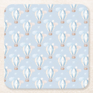 Blauw ballonpatroon kartonnen onderzetters