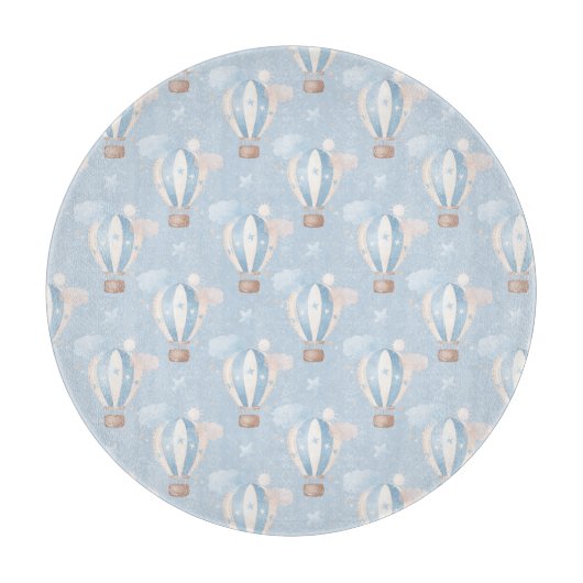 Blauw ballonpatroon snijplank (Voorkant)