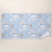 Blauw ballonpatroon strandlaken (Voorkant)