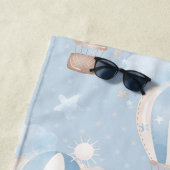 Blauw ballonpatroon strandlaken (In situ)