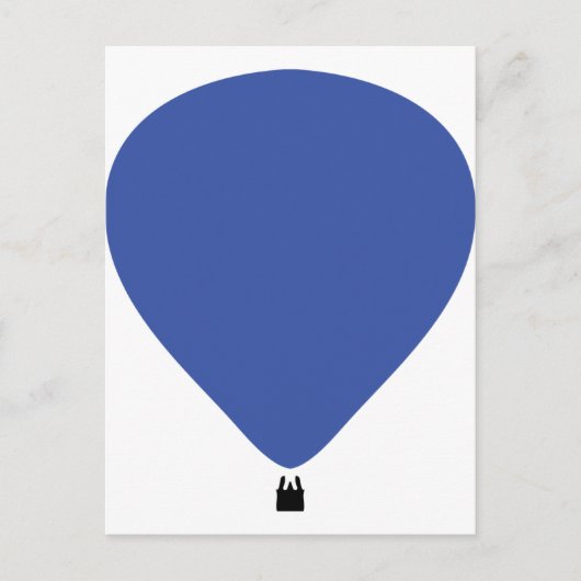 blauw ballonpictogram met heteluchtlucht briefkaart (Voorkant)