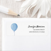 Blauw Balloon Boy Baby shower Adres Etiket (Insitu)