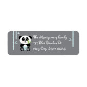 Blauw Bamboe Baby Panda in Luiers Adres Stickers (Voorkant)