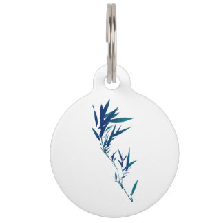 Blauw Bamboe Blad Identificatietag voor Huisdieren Huisdierpenning