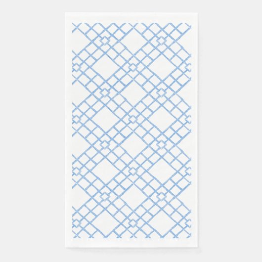 Blauw Bamboe Lattice Papier Servet (Voorkant)