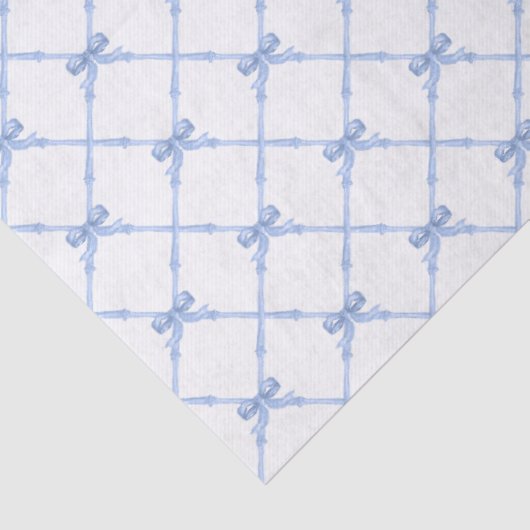 Blauw Bamboe Trellis met Bogen Tissuepapier (Detail)