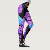 Blauw Banana Bunch Roze Paars Tropisch Bosbos Leggings (Rechts)