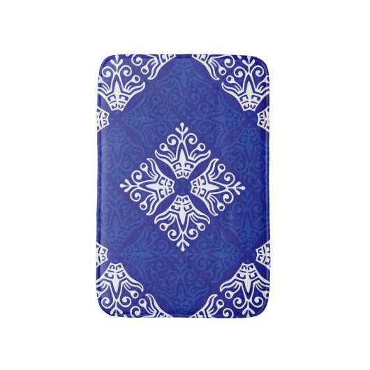 Blauw Bandana-ontwerp Badmat (Voorkant Verticaal)