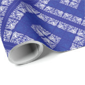 Blauw Bandana-ontwerp Cadeaupapier (Rol Hoek)