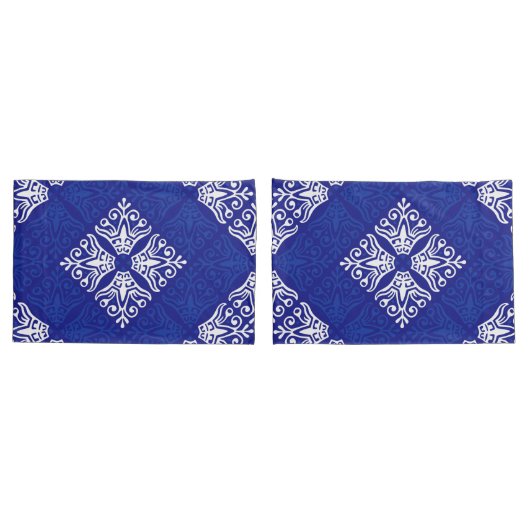 Blauw Bandana-ontwerp Kussensloop (Achterkant-Set)