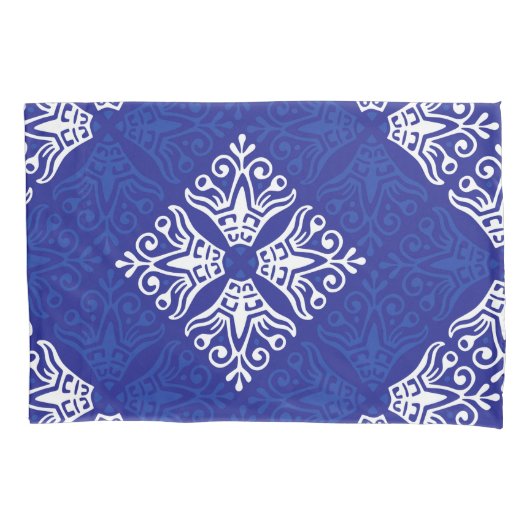 Blauw Bandana-ontwerp Kussensloop (Voorkant-Links)