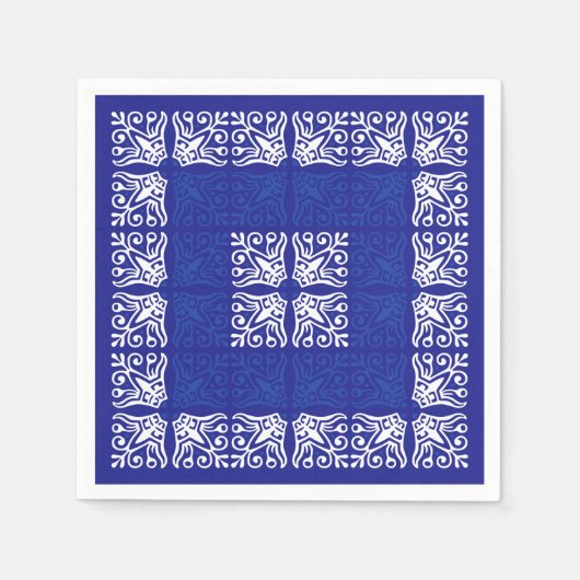 Blauw Bandana-ontwerp Servet (Voorkant)