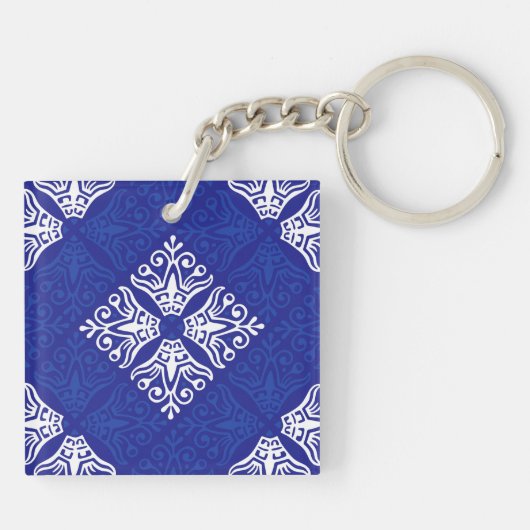 Blauw Bandana-ontwerp Sleutelhanger (Achterkant)
