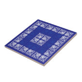Blauw Bandana-ontwerp Tegeltje (Zijkant)