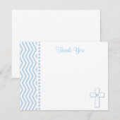 Blauw Baptisme Flat Dank je wel Notitiekaartje (Voorkant / Achterkant)