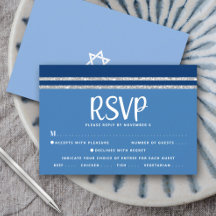 Blauw Bar Mitswa Zilver Talliet Script Vet Modern