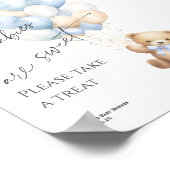 Blauw Barly Wachten Baby Jongen Douche Treat Sign Poster (Hoek)