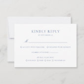 Blauw  Barok Monogram Crest Wedding RSVP Kaartje (Achterkant)