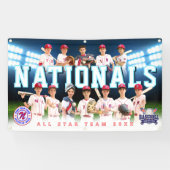 Blauw Baseball Team Banner - Gepersonaliseerd (Horizontaal)