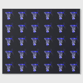 Blauw Basketbal Gift Wrap Cadeaupapier (Vlak)
