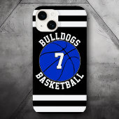 Blauw Basketbal Team Naam Speler Nummer Aangepast Case-Mate iPhone Case