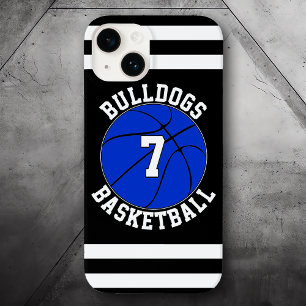 Blauw Basketbal Team Naam Speler Nummer Aangepast Case-Mate iPhone 14 Hoesje