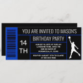 Blauw Basketbal Verjaardagsfeestje Schoenendoos La Kaart (Voorkant / Achterkant)