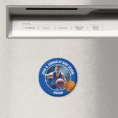 Blauw Basketbalspeler Foto Aandenken Cadeau Magneet (Insitu (Vaatwasser))