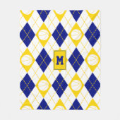 blauw basketbalteam kleuren argyle fleece deken (Voorkant)