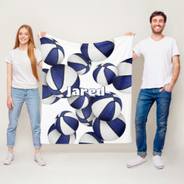 Blauw basketbalteam kleuren kinder sportkamer deco fleece deken