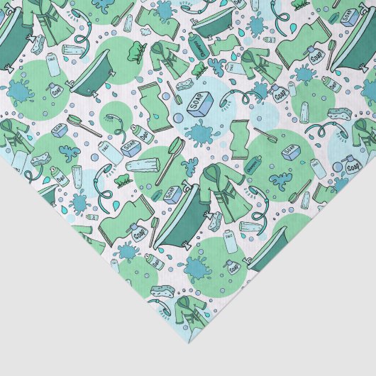 Blauw Bathtime Fun Restroom Theme Tissuepapier (Detail)