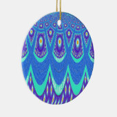 Blauw batik keramisch ornament (Rechts)
