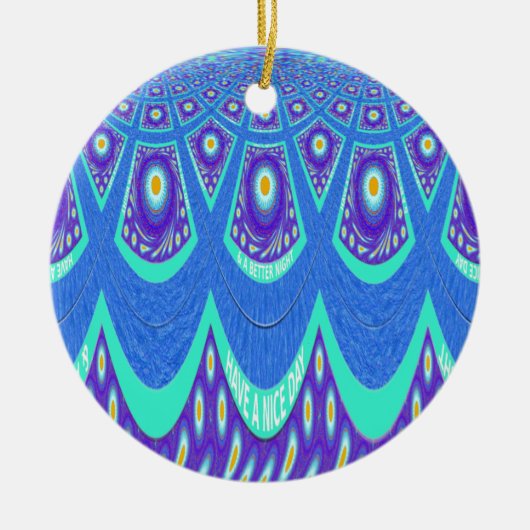 Blauw batik keramisch ornament (Voorkant)