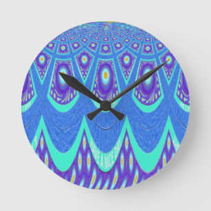 Blauw batik ronde klok