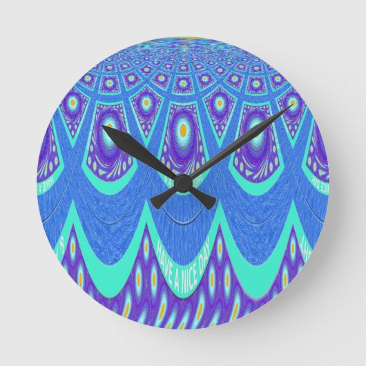 Blauw batik ronde klok (Voorkant)