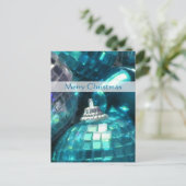 Blauw Baubles briefkaart "Merry Kerstmis" portret (Staand voorkant)