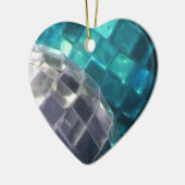 Blauw Baubles detailhart Keramisch Ornament (Links)