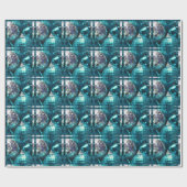 Blauw Baubles inpakpapier (Vlak)