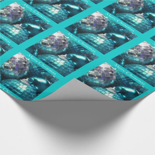 Blauw Baubles Merry kerstinpakpapier Cadeaupapier (Hoek)