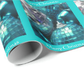 Blauw Baubles Merry kerstinpakpapier Cadeaupapier (Rol Hoek)