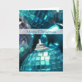 Blauw Baubles "Merry Kerstmis"-kaartportret Feestdagen Kaart