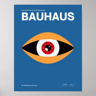 Blauw Bauhaus  Kunst Print Geometrisch Poster