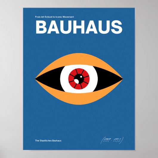 Blauw Bauhaus  Kunst Print Geometrisch Poster (Voorkant)