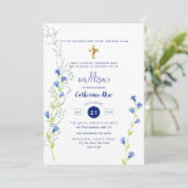 Blauw Bautizo Bautismo Bloemstuk Laves Katholiek K Kaart (Staand voorkant)