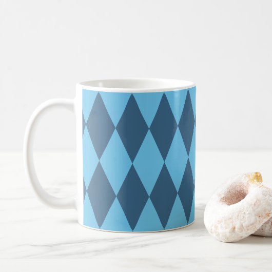 Blauw Bavaria Rhombus vlag patroon Koffiemok (Met donut)