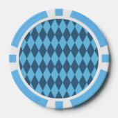 Blauw Bavaria Rhombus vlag patroon Poker Chips (Voorkant)