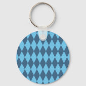 Blauw Bavaria Rhombus vlag patroon Sleutelhanger (Voorkant)